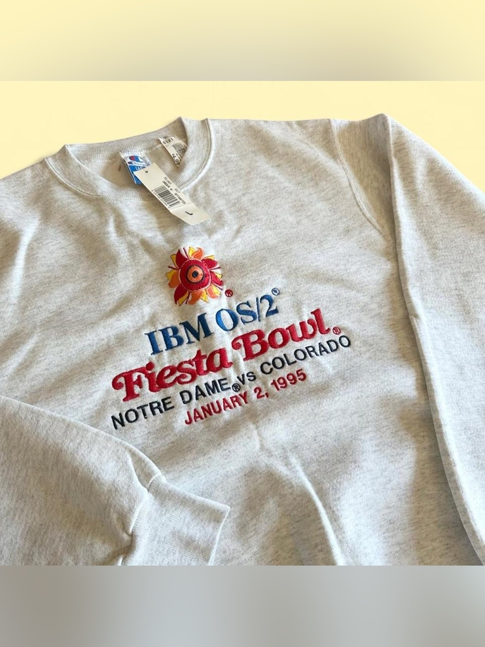 Vintage 1995 IBM OS/2 Fiesta Bowl Sweatshirt Gray Men’s L Champion